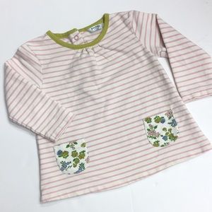 Baby Boden striped dress with pockets and snaps